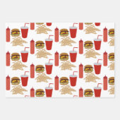 Fastfood Burger Fries Patroon Inpakpapier Vel (Voorkant 2)