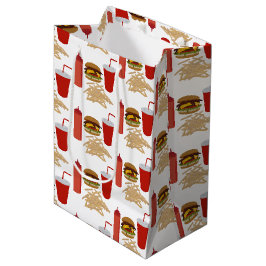 Fastfood Burger Fries Patroon Medium Cadeauzakje