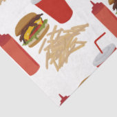 Fastfood Burger Fries Patroon Tissuepapier (Detail)