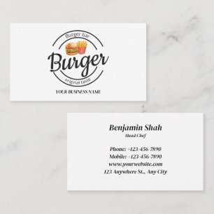 Fastfood Burger logo Visitekaartje