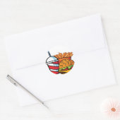 Fastfood cheeseburger ronde sticker (Envelop)