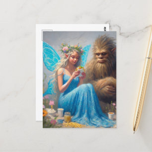 Fastfood diner met Sasquatch en de fee Briefkaart