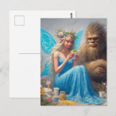 Fastfood diner met Sasquatch en de fee Briefkaart (Voorkant / Achterkant)