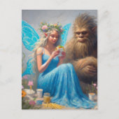Fastfood diner met Sasquatch en de fee Briefkaart (Voorkant)