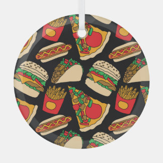 Fastfood Fiesta: patroonisolatie Glas Ornament