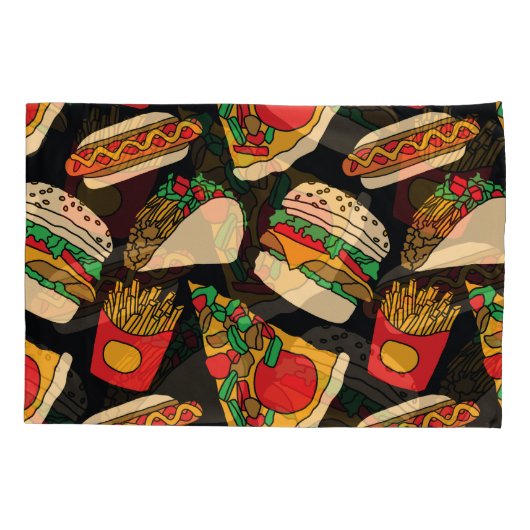 Fastfood Fiesta:  patroonisolatie Kussensloop (Achterkant)