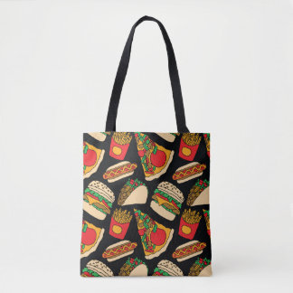 Fastfood Fiesta: patroonisolatie Tote Bag