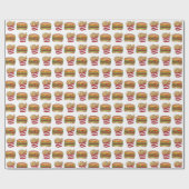Fastfood Hamburger Burger Cheeseburger Fries Cadeaupapier (Vlak)