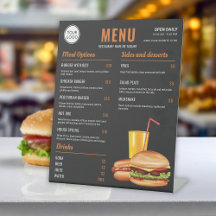 Fastfood hamburger en hot dog food menu prijzen