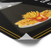 Fastfood hamburgers | Pizza | Fries Menu Lijst Zwa Poster (Hoek)