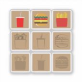 Fastfood maaltijd set sticker (Voorkant)