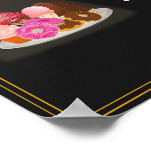 Fastfood menu Drinken | Zoete desserts Schattige Z Poster (Hoek)