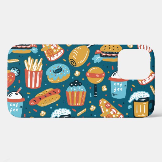 Fastfood pictogrammen:  Doodles Case-Mate iPhone Case (Achterkant (horizontaal))