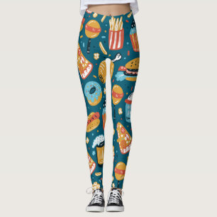 Fastfood pictogrammen: Doodles Leggings