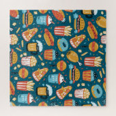 Fastfood pictogrammen: Doodles Legpuzzel (Horizontaal)