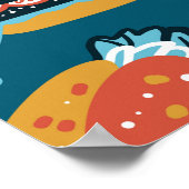 Fastfood pictogrammen:  Doodles Poster (Hoek)