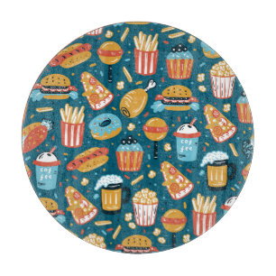 Fastfood pictogrammen: Doodles Snijplank