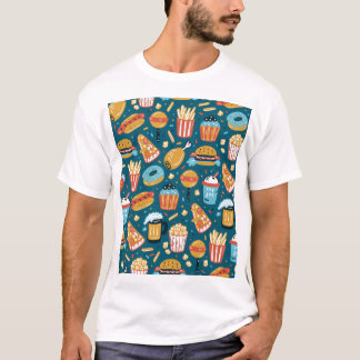 Fastfood pictogrammen:  Doodles T-shirt