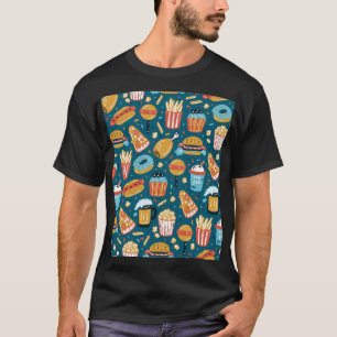 Fastfood pictogrammen: Doodles T-shirt