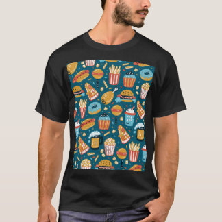 Fastfood pictogrammen:  Doodles T-shirt