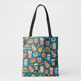 Fastfood pictogrammen:  Doodles Tote Bag