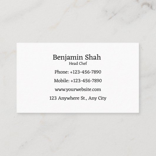 Fastfood Pizza logo Visitekaartje (Achterkant)