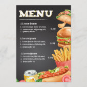 Fastfood restaurant eten menu (Voorkant)