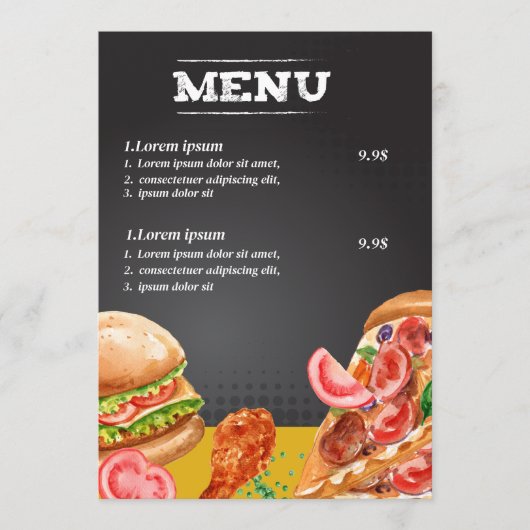Fastfood restaurant eten menu (Voorkant)