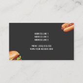 Fastfood restaurant Hamburger Hot Dog Diner Visitekaartje (Achterkant)