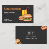 Fastfood restaurant Hamburger Hot Dog Diner Visitekaartje (Voorkant / Achterkant)