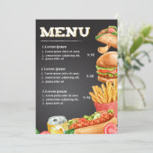 Fastfood restaurantmenu menu (Staand voorkant)
