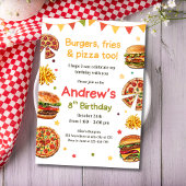 Fastfood verjaardagsfeestje Uitnodigen, Burger & P Kaart