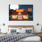 Fastfoodrestaurant Cartoon Canvas Afdruk (Insitu (Slaapkamer))