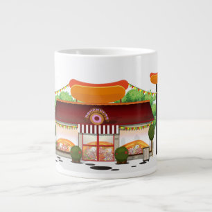 Fastfoodrestaurant Cartoon Grote Koffiekop