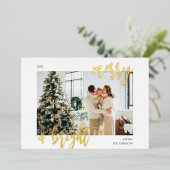Fastische foto voor helder penseelscript folie feestdagenkaart (Staand Voorkant)