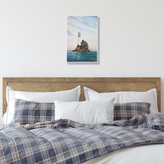 Fastnet Lighthouse, Cork, Ierland Canvas Afdruk (Insitu (Slaapkamer))