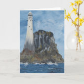 Fastnet Lighthouse, Ierland  Lege Wenskaart  Kaart (Gele Bloem)