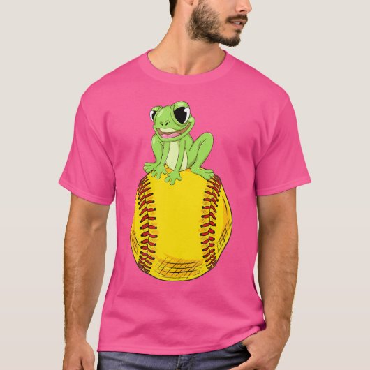 Fastpitch Frog Funny Softball T-shirt (Voorkant)