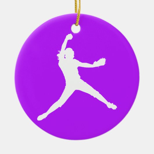 Fastpitch Ornament w. Name Paars (Voorkant)