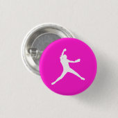 Fastpitch Silhouette Button Pink (Voorkant /achterkant)