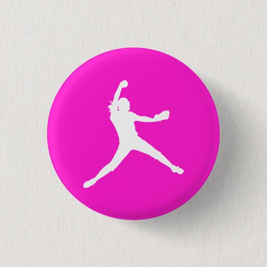 Fastpitch Silhouette Button Pink (Voorkant)