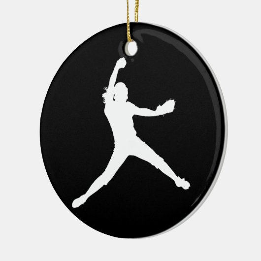 Fastpitch Silhouette Ornament Black (Links)