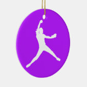 Fastpitch Silhouette Ornament Paars (Rechts)