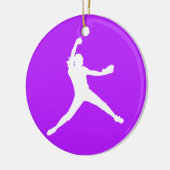 Fastpitch Silhouette Ornament Paars (Links)