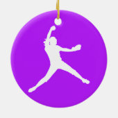 Fastpitch Silhouette Ornament Paars (Achterkant)