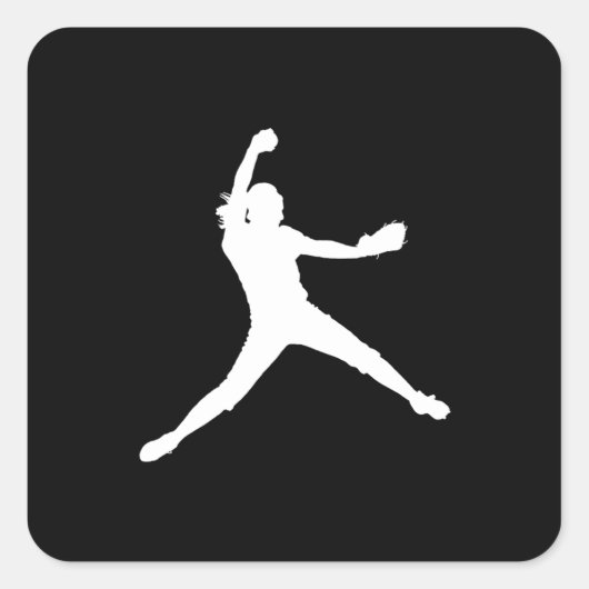 Fastpitch Silhouette Sticker Zwart (Voorkant)