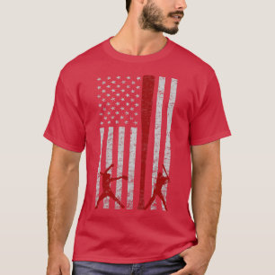 Fastpitch Softbal Amerikaanse vlag Grunge Love Sof T-shirt