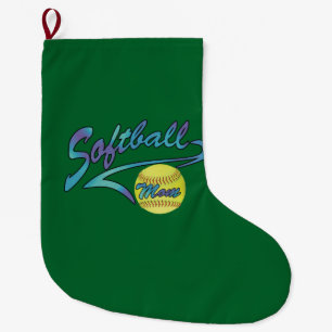 Fastpitch Softbal Mama Sportieve Staart Grote Kerstsok