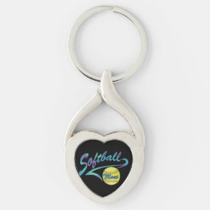 Fastpitch Softbal Mama Sportieve Staart Sleutelhanger