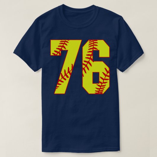 Fastpitch Softbal Nummer 76 76 Softbal Shirt Jer (Design voorkant)